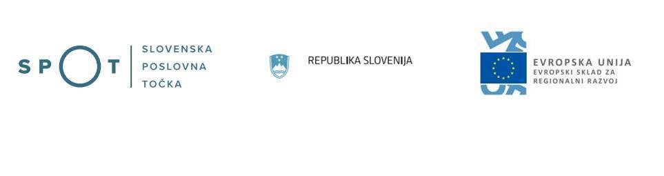 Logotipi Slovenske poslovne točke, Republike Slovenije in Evropskega sklada za regionalni razvoj
